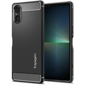 Spigen Xperia 5V ケース TPU ソフトケース 米軍MIL規格取得 耐衝撃 衝撃吸収 傷防止 カメラ保護 Qi充電 ワイヤレス充電 ラギッド・アーマー ACS06359 (マット・ブラック)