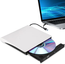 外付け DVDドライブ USB 3.0 type-c 外付CD・DVDドライブ CD/DVDプレーヤー 外付け光学ドライブ PC外付けドライブ ポータブルドライブ CD/DVDドライブ ノートパソコン CD/DVD読取・書込 DVD±RW CD-RW USB3.0/2.0 Window/Mac OS両対応 高速 静音 超スリム 薄型 コンパク