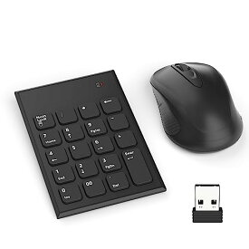 テンキー マウス セット ワイヤレス、USB受信機能付き 2.4G 無線 テンキー マウスセットはラップトップ、デスクトップPC、ノートブックに対応可能です、ただ一つのUSBポートを使って、ワイヤレス テンキーとマウスセットに接続できます