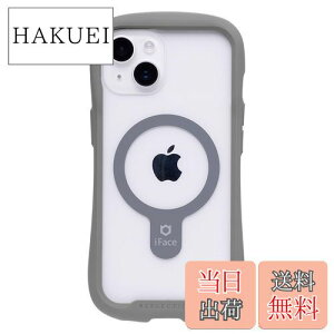 【送料無料】iFace Reflection Magnetic iPhone 14 専用 MagSafe 対応 ケース クリア 強化ガラス (グレー)【アイフェイス アイフォン14 用 iphone14 用 カバー マグセーフ 耐衝撃 透明 ストラップホール】
