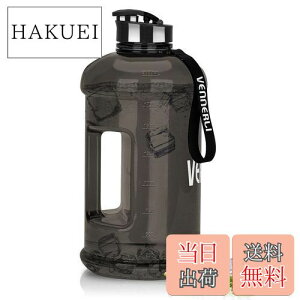 【送料無料】VENNERLI ハーフガロン 水筒 2.2L ラージ スポーツ用 ウォーターボトル ハンドル付き 74オンス ビスフェノール-A不使用 繰り返し利用可能 プラスチック製 水差し 漏れ防止 水分補給