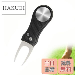 【送料無料】YFFSFDC ゴルフフォーク 折りたたみ式 ゴルフ フォーク 修理 フォーク 持ち運び便利 亜鉛合金 ゴルフ 用品 アクセサリー 贈り物 1個入り (ブラック 丸柄フォーク)