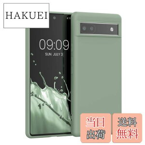 【送料無料】kwmobile スマホケース 対応: Google Pixel 6a ケース - 耐衝撃 滑り止め ソフト TPU シリコン - グリーングレー