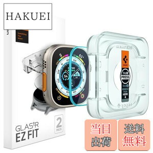 �y���������zSpigen EZ Fit �K���X�t�B���� Apple Watch Ultra 49mm / Apple Watch Ultra 2 49mm �p �\��t���L�b�g�t�� apple watch �E���g�� 49mm �Ή� �ی� �t�B���� 2����