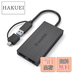 �y���������zWAVLINK USB 3.0A/type-C-�f���A�� HDMI �A�_�v�^�[ 2K�o�� �~�j�h�b�L���O�X�e�[�V����/�� ��4K�i3840x2160 @ 30Hz�f�B�X�v���C�o��/1x1440P�Ή� HDMI�o�̓|�[�g/1x1080P�Ή� HDMI�o�̓|�[�g1xUSB 3.0
