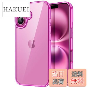 �y���������zJETech iPhone 16 Plus 6.7�C���`�p �P�[�X ���΂݂Ȃ� �Ռ��z�� �o���p�[�J�o�[ �����h�~ �N���A�o�b�N (�s���N)