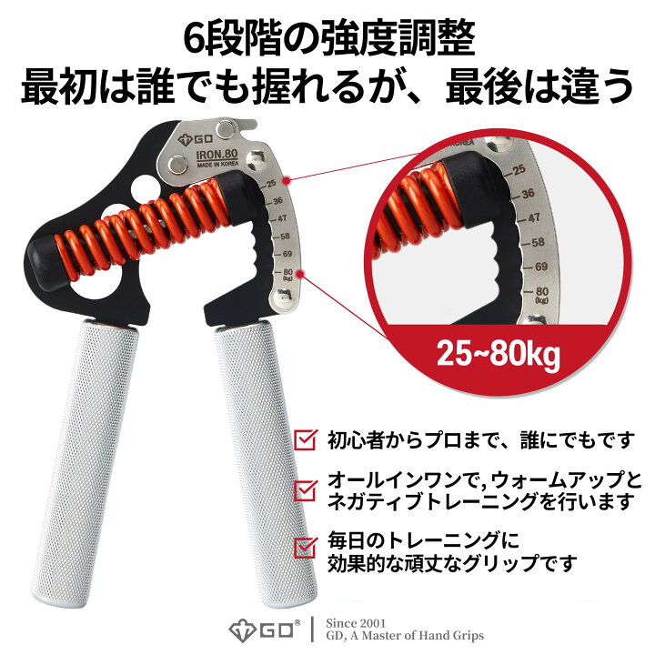 楽天市場】【送料無料】(GD) IRON GRIP 80 Light ハンドグリップ (25 