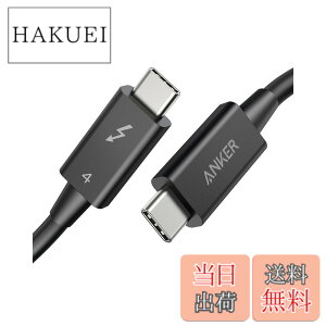 �y���������zAnker USB-C & USB-C Thunderbolt 4 100W �P�[�u�� 0.7m �u���b�N 100W�o�� 8K�Ή� 40 Gbps �����f�[�^�]�� iPhone 16 / 15 MacBook Air Pro iPad Pro/Air ���Ή�