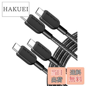 �y���������z�y2�{�Z�b�g�zAnker 310 ���ϋv�i�C���� USB-C & USB-C�P�[�u�� 60W USB PD�Ή� iPhone 16 / 15 / MacBook Pro iPad Pro iPad Air 5 Galaxy S25 Pixel LG ���Ή� (1.8m �u���b�N)