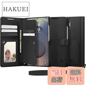 �y���������zSpigen Galaxy S25 Ultra �P�[�X �蒠�^ �ϏՌ� �ČRMIL�K�i�擾 ���X�g���b�v�t�� �J�[�h���[ �σL�Y �����v �Ռ��z�� �E�H���b�gS ACS09124 (�u���b�N)