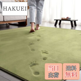 【送料無料】ラグ カーペット 低反発 ラグマット 3畳 厚手15mm 190x240cm 滑り止め付 洗える 防音 床暖房 ホットカーペット対応 防ダニ 抗菌 フランネル ウレタン 厚い じゅうたん 無地・グリーン AICOMRI