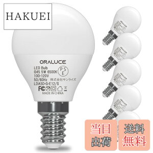 �y���������zORALUCE LED�d�� E12 ���� 40W���� �����F 6500k 5W 450lm 220�x�L�z�� �����F ���^�d�� �����Ή� �����s�� PSE�F�� 6��