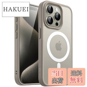 �y���������zJETech iPhone 15 Pro 6.1�C���`�p �}�O�l�b�g �P�[�X MagSafe�ɑΉ� �������̃}�b�g�w�� ���^ �ϏՌ� �J�o�[ (�i�`�������`�^�j�E��)