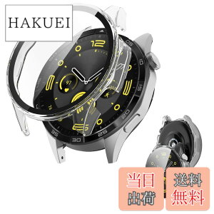 �y���������zHUAWEI WATCH GT 4 46mm �p �P�[�X �J�o�[ �K���X�t�C������̌^�P�[�X �yNOUKAJU�z �P�[�X �ی�t�B���� ��� �ی�P�[�X PC+�����K���X�t �ی� �J�o�[ ��̌^ �S�ʕی� �����^ �����ȒP 