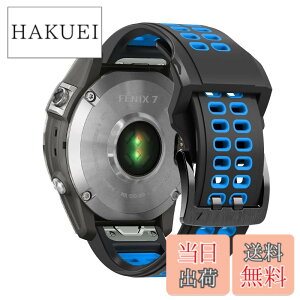 �y���������zQuickFit 26mm �ւ��o���h QuickFit 26mm - Garmin Fenix 8 51mm/Fenix 7X Pro/Instinct 2X/Fenix 7X/6X GPS/6X Pro/6X Sapphire GPS/5X GPS/5X Plus �Ή� �V���R���� �T�C�Y���߉\ �e�͐� �����x���g (blue)
