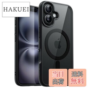 �y���������zJETech iPhone 16 Plus 6.7�C���`�p �}�O�l�b�g �P�[�X MagSafe�ɑΉ� �Ռ��z�� �o���p�[�J�o�[ �\���b�h�J���[�}�b�gTPU�t���[�� �����h�~ �N���A�o�b�N (�u���b�N)