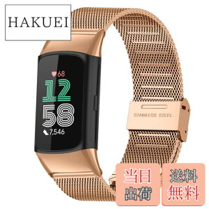 �y���������z[HeeNia] Fitbit Charge 6 �Ή� �o���h �����x���g �X�e�����X�� �ւ��x���g �������߉\ �j�����p Fitbit Charge 6 �Ή� �����o���h (���[�Y�S�[���h)