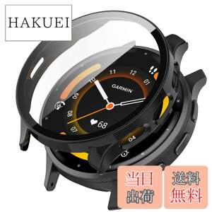 �y���������zKANOYO �Ή�GARMIN Venu 3 �P�[�X �����^ PC+�����K���X ��̌^ �����ȒP �ϏՌ� �S�ʕی� �K�[�~�� Venu 3 �J�o�[ ���h�~ �����ߗ� �w��h�~ venu 3 �p �J�o�[�i�u���b�N�j �F�F�u���b�N