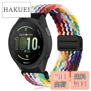 �y���������z[KeeFos] 20mm �o���h Garmin(�K�[�~��) Forerunner 570 42mm/165/245/645/Approach S50/S44/Vivoactive 6/Vivoactive 5/Venu Sq 2/Venu 2 Plus �Ή� �����o���h �i�C�����f�� ���C�o�b�N�� �}�O�l�b�g���o�b�N�� ��