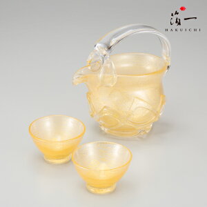 彩華 酒器セット(金)|金沢金箔の箔一(はくいち)|送料無料 ガラス グラス ギフト 結婚記念日 金婚式 還暦 友人 友達 プレゼント 内祝い お祝い 誕生日 結婚祝い おしゃれ ペアグラス