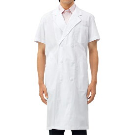 51-612 住商モンブラン 診察衣 ダブルボタン 半袖 男性用 制菌加工 MONTBLANC 医療用 薬剤師 教師 医師 薬局 医者 研究 実験 メンズ ドクターコート 白衣 大きいサイズ 4L 5L ホワイト 白