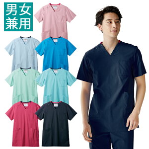 MS241 住商モンブラン スクラブ 男女兼用 半袖 超軽量 ストレッチ 清涼 制菌加工 吸汗 制電 プルオーバー 動きやすい MONTBLANC 医療用 ユニセックス ナース 医師 看護師 動物病院 介護 白衣 ジャ