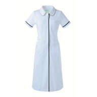 022 カゼン ナースワンピース 女性用 透け防止 ストレッチ素材 ウエスト調整可 ホワイト ブルー 医療用 …