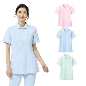 73-1564 73-1566 73-1568 住商モンブラン ナースウェア ジャケット 女性用 半袖 制菌加工 透け防止 制電 防汚 ポケット付き MONTBLANC 医療用 看護師 歯科衛生士 レディース レディス 上衣 ナース服 白衣 ホワイト 白 ピンク ブルー グリーン