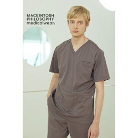 MPA3902 マッキントッシュフィロソフィー 男性用スクラブ MACKINTOSH PHILOSOPHY メンズ スクラブ白衣 半袖 看護師 制菌加工 制電 ストレッチ 通気性 しわになりにくい 吸水 防汚 かっこいい