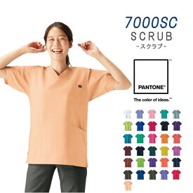 7000SC フォーク ナースウェア スクラブ パントン 男女兼用 綿混 吸汗速乾 FOLK PANTONE 医療用 看護師 医師 医者 ドクター ユニセックス クリニック 歯科医院 介護施設 整骨院 病院 動物病院 教育機関 ジャケット 白衣 上衣