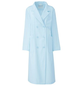白衣 レディース ダブル 265 カゼン 診察衣 長袖 ダブルボタン 女性用 しわになりにくい タブレットポケット 携帯PHSポケット付き 工業洗濯可 制菌 吸汗 ペン差し付き 内ポケット付き KAZEN 医