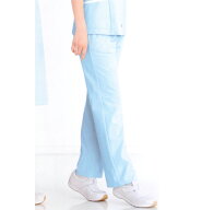 163 カゼン ナースウェア パンツ 女性用 ストレート 透け防止 ストレッチ 工業洗濯可 制菌 吸汗 制電 防…