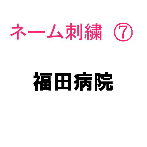 白衣net サポートコレクション ネーム刺繍 ネーム刺繍7(院名・店名・科名・職種 日本語)