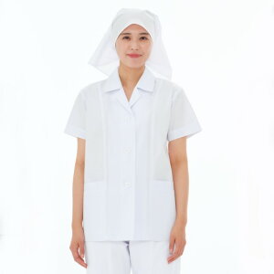 NP432 ナガイレーベン フードユニフォーム 調理着 女性用 半袖 前開き 襟付き 吸水効果 NAGAILEBEN 調理 サービス 厨房 レストラン 料理 給食 レディース レディス 女子 フードウェア 調理白衣 調