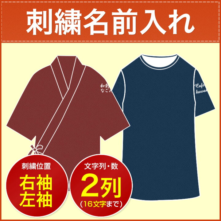 楽天市場 刺繍名前入れオプション 右 左袖二列 16文字まで ｔｈｅ 白衣ｍａｌｌ