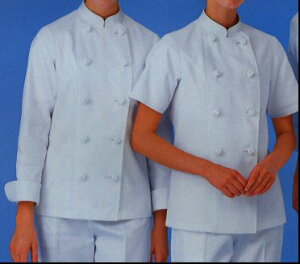 調理白衣 KG428 女性用 コック コート 半袖 白衣 S〜4L 厨房 調理 サンペックス