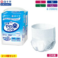 【白十字公式】PUサルバ やわ楽パンツ 2回吸収 選べる1〜4個セット S26枚 M24枚 L22枚 LL20枚 大人用紙お…