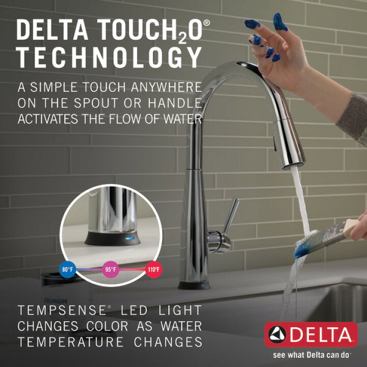 楽天市場】DELTA デルタ エッサ キッチン 水栓 タッチ水栓 シングル 