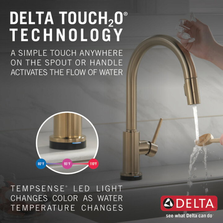 楽天市場】DELTA デルタ トリンシック キッチン 水栓 タッチ水栓 