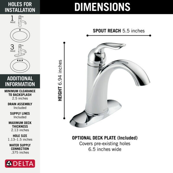 楽天市場】DELTA デルタ ラハラ 洗面用水栓 混合 節水 シングル