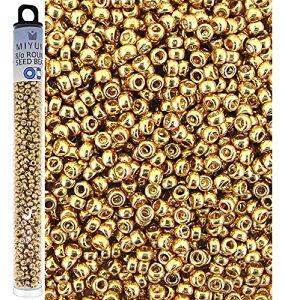 BEADSMITH Miyuki Round Seed Bead Size 8/0 22g-tube Galvanized Gold by Miyuki