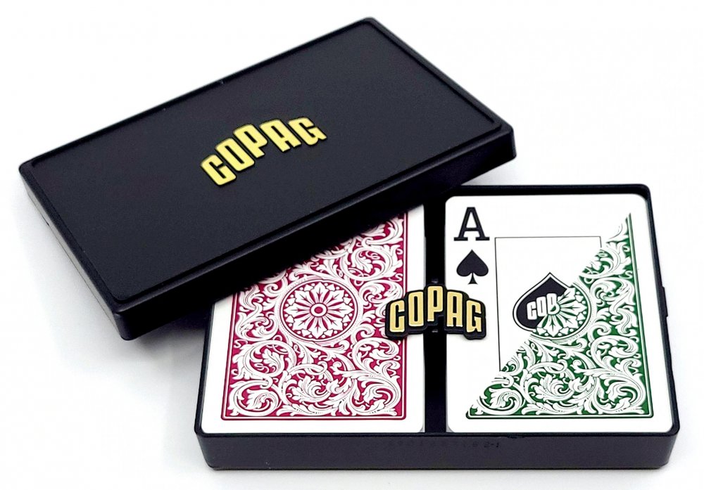 最大77%OFFクーポンCOPAG 1546 ポーカーサイズ ジャンボインデックス ダブルデッキ トランプ プラスチック カード プロ マジック 手品 グリーン バーガンディ