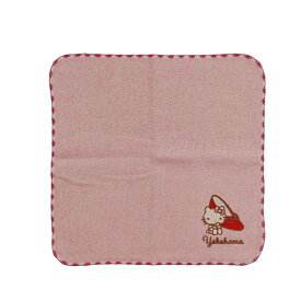 横浜限定 横浜・赤い靴キティ刺繍タオル・ピンク ご当地 サンリオ ハローキティ ハンドタオル 綿 コットン 中華街 横浜 お土産 限定 プレゼント ギフトカード