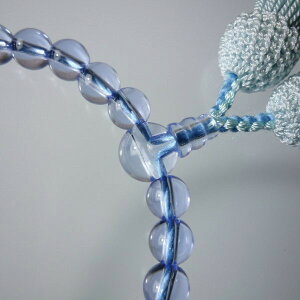 数珠 念珠 女性用 「ブルークォーツ 正絹房仕上げ」【送料無料】