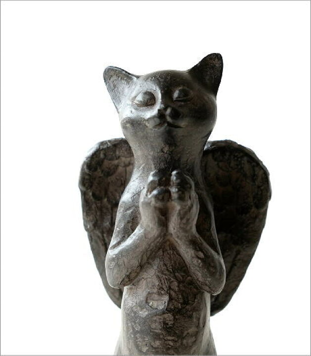 楽天市場】猫 置物 置き物 オブジェ 天使の羽 お祈り ねこ ネコ 