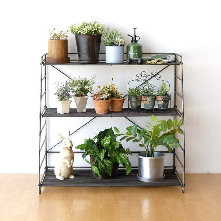 楽天市場】オープンラック 3段 アイアン 可動棚 オープンシェルフ 観葉  