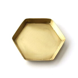 真鍮 トレイ アクセサリートレイ おしゃれ レトロ アンティーク ゴールド 六角形 手作り 小物置き 小物入れ 卓上 飾る ディスプレイ 皿 受け皿 プレート ブラスヘキサゴントレイ