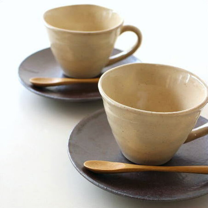 楽天市場 カップ ソーサー おしゃれ 陶器 和食器 コーヒーカップ セット 日本製 美濃焼 焼き物 シンプル モダン キナリカップ ソーサー2個セット ギギｌｉｖｉｎｇ