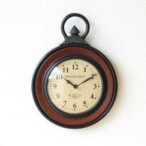 掛け時計 壁掛け時計 木製 ウッド 丸 ラウンド デザイン 木 アイアン モダン シンプル アンティーク レトロ クラシック カフェ インテリア ウォールクロック クロノグラフ