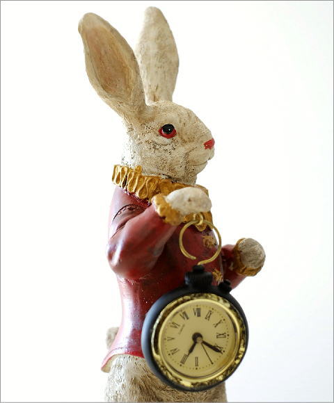 楽天市場】うさぎ ウサギ 置物 オブジェ 置時計 置き時計 卓上 時計 